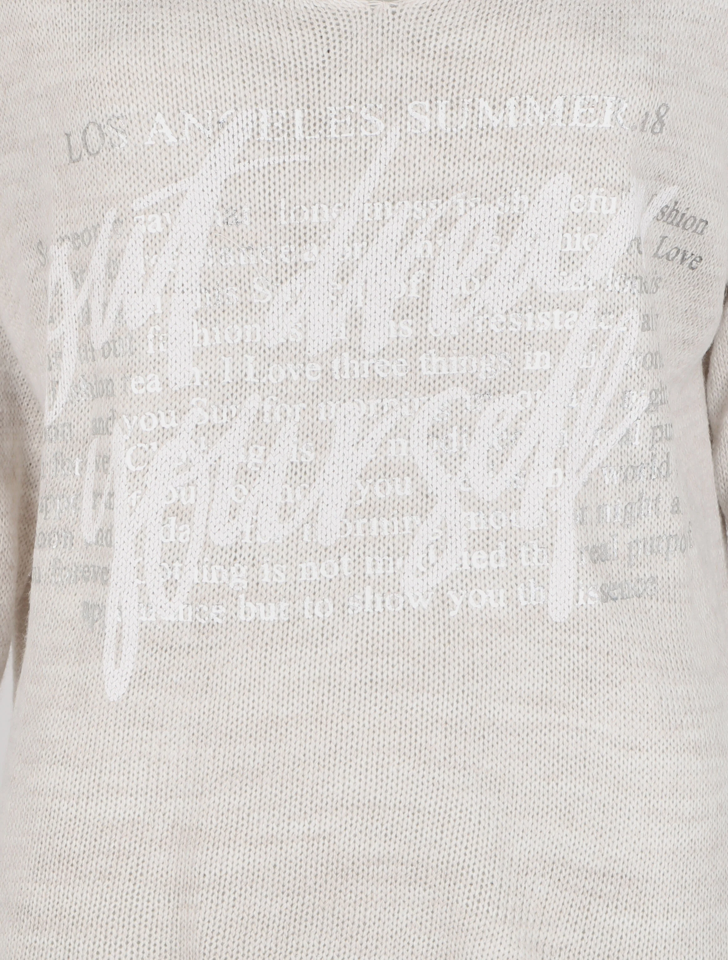 Oversized lange trui met print "out dream yourself" - Beige - Image 3