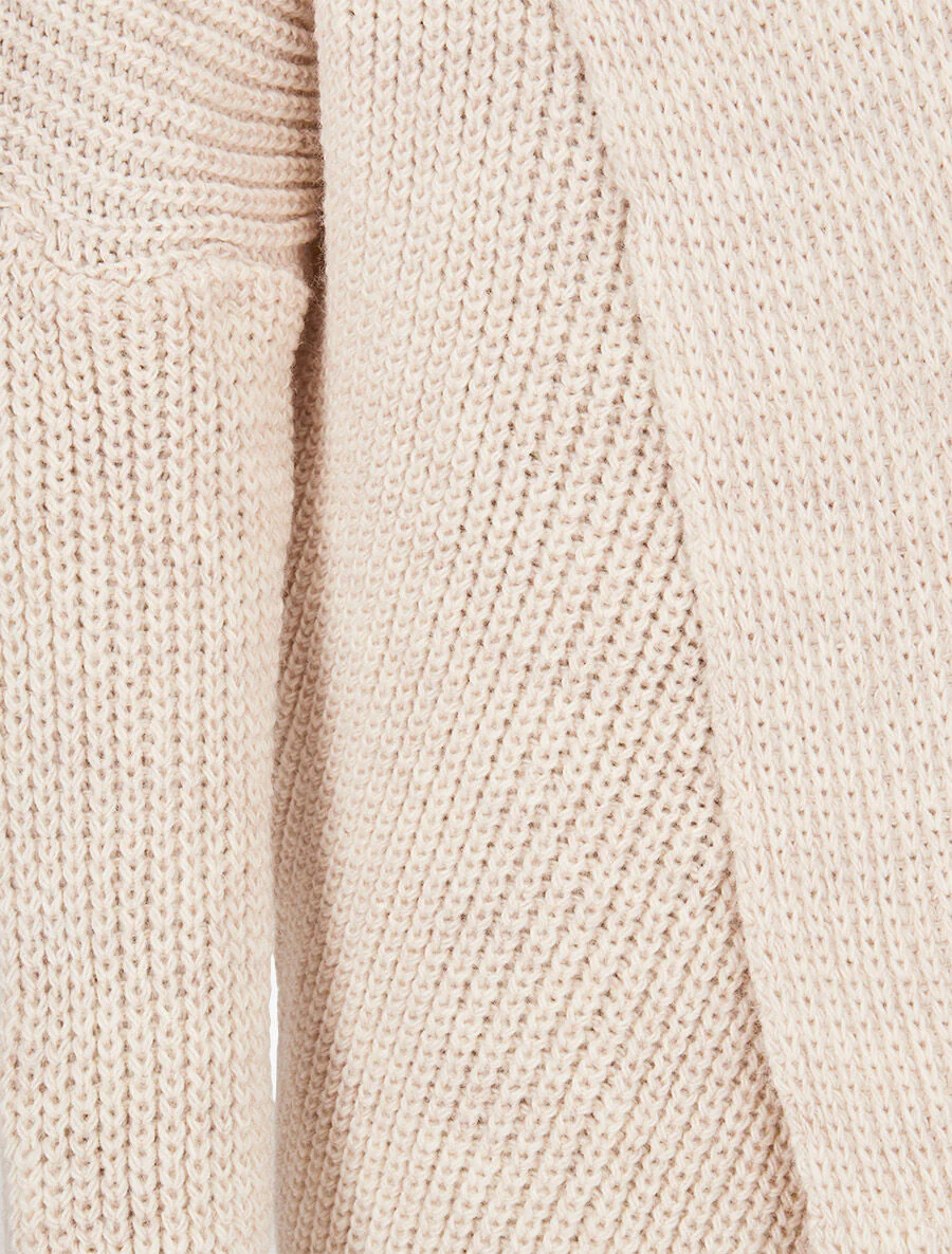 Oversized open vest - Beige - Image 3