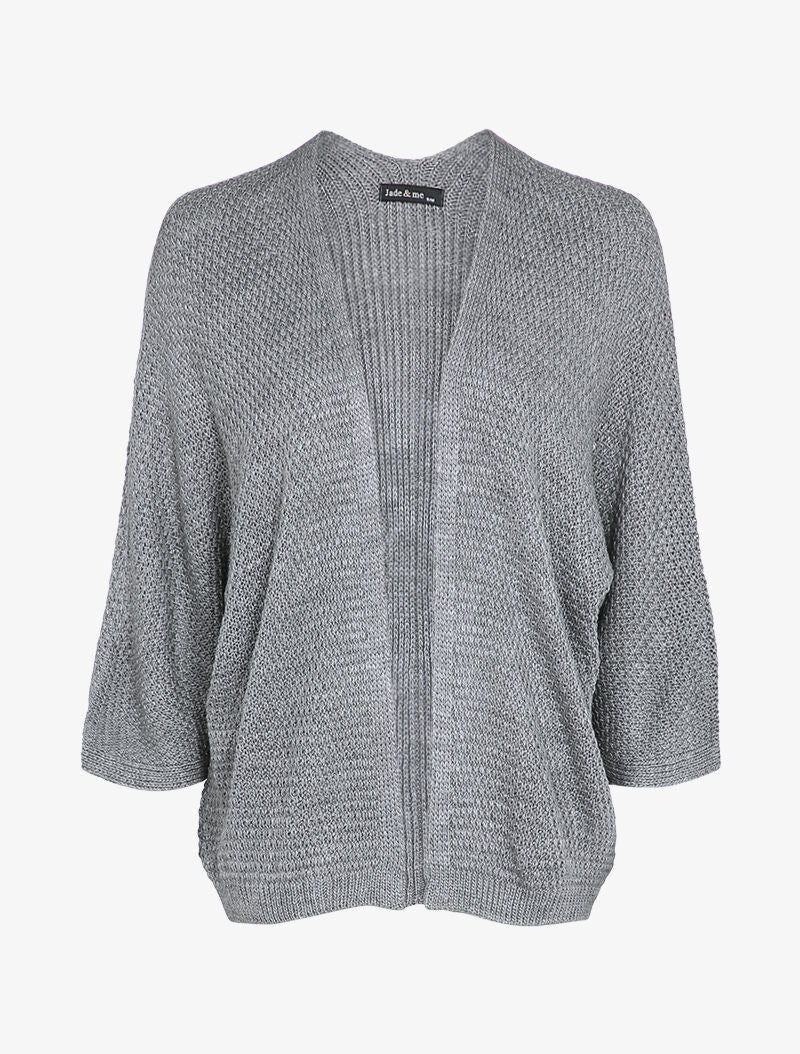 Oversized open vest met dolmanmouwen - Grijs