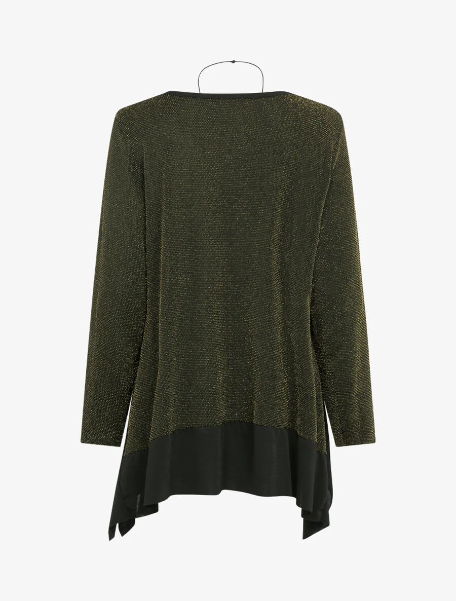 Oversized pailletten tuniek met asymmetrische randen - Goud - Image 2