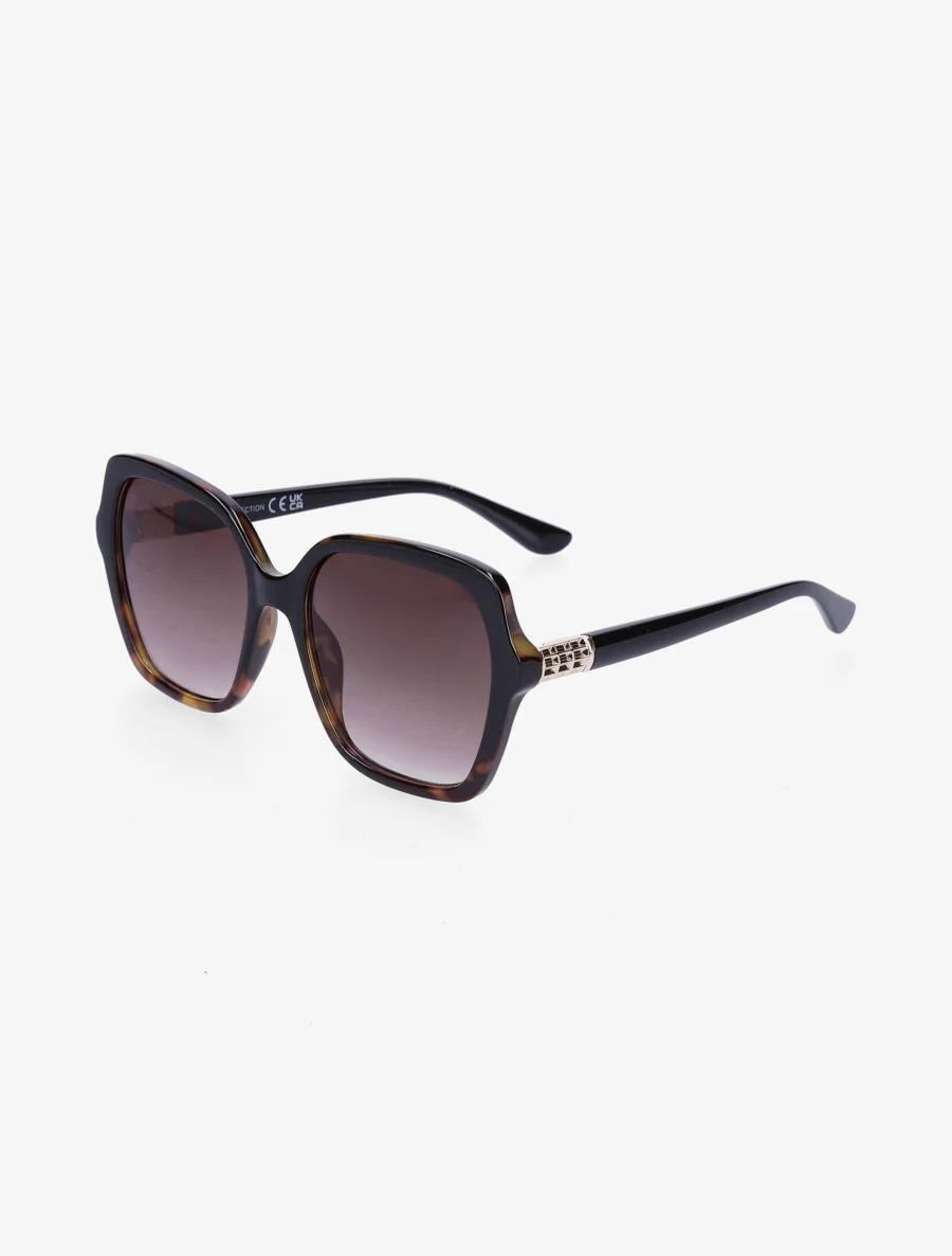 Oversized ronde zonnebril - Bruin