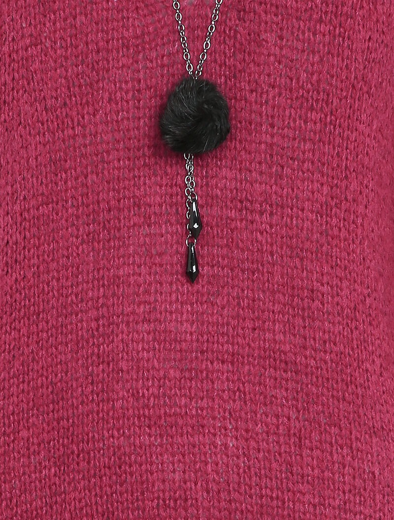 Oversized trui met lange achterkant - Bordeaux - Image 3