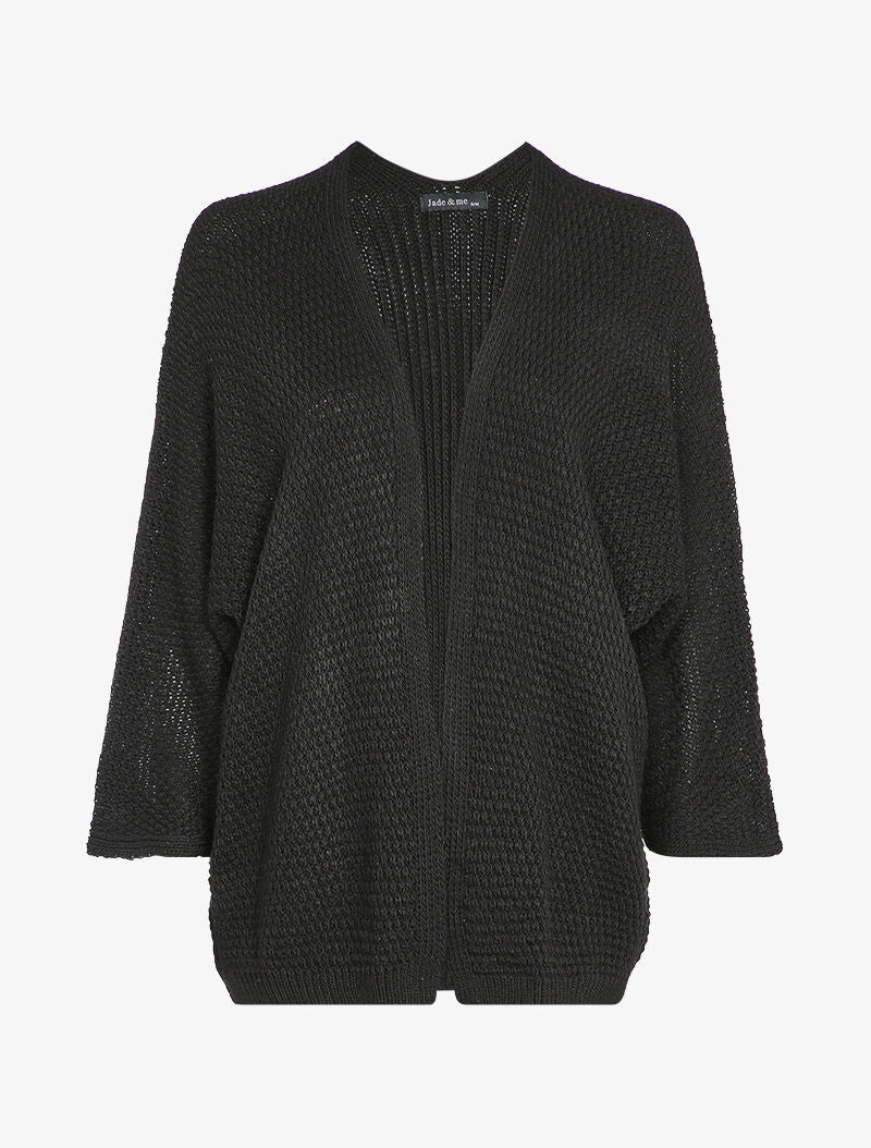 Oversized gilet met dolmanmouwen en V-detail aan de achterkant - Zwart