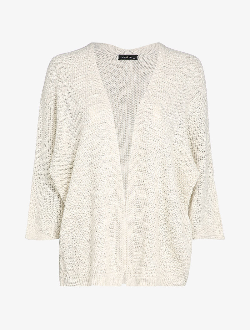 Oversized gilet met dolmanmouwen en V-detail aan de achterkant - Ecru