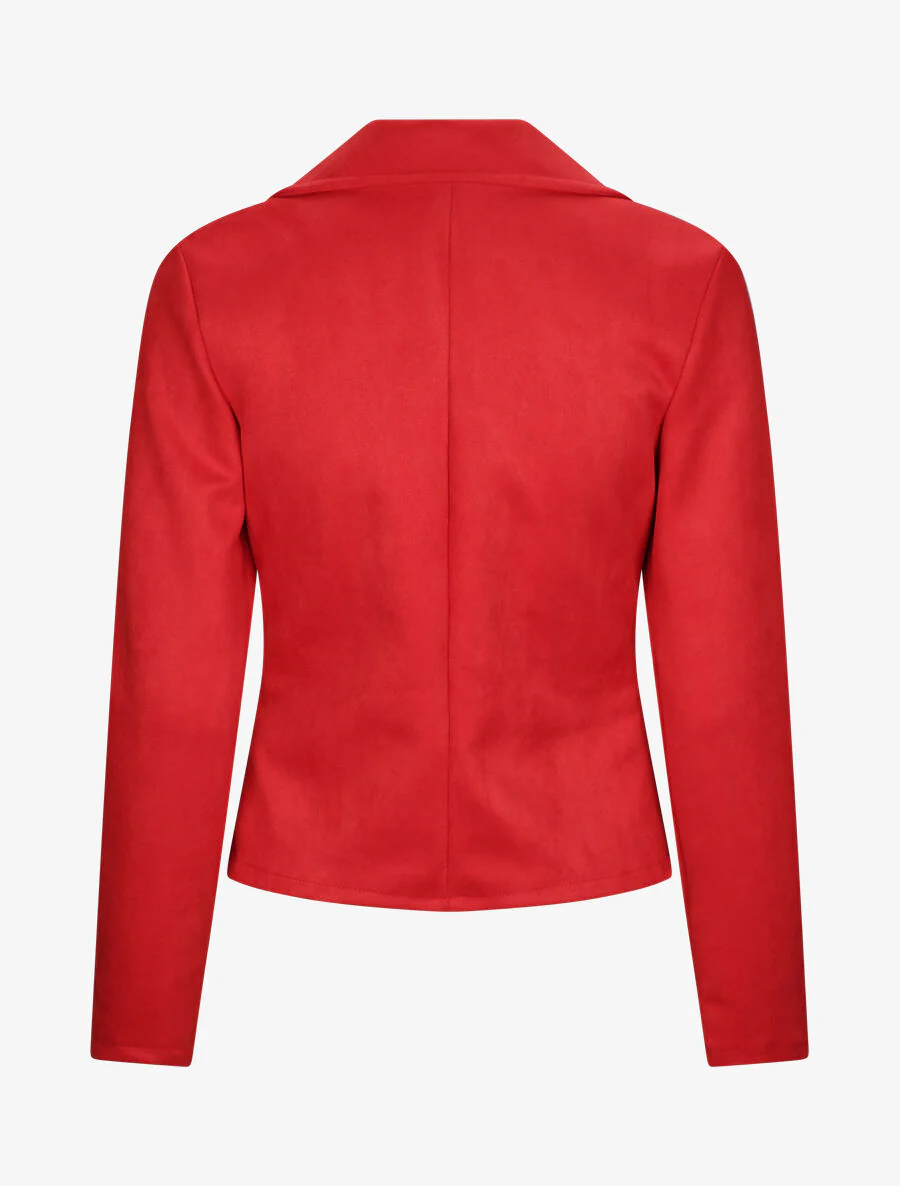 Perfect recht in suède met ritszakken - Rood - Image 2