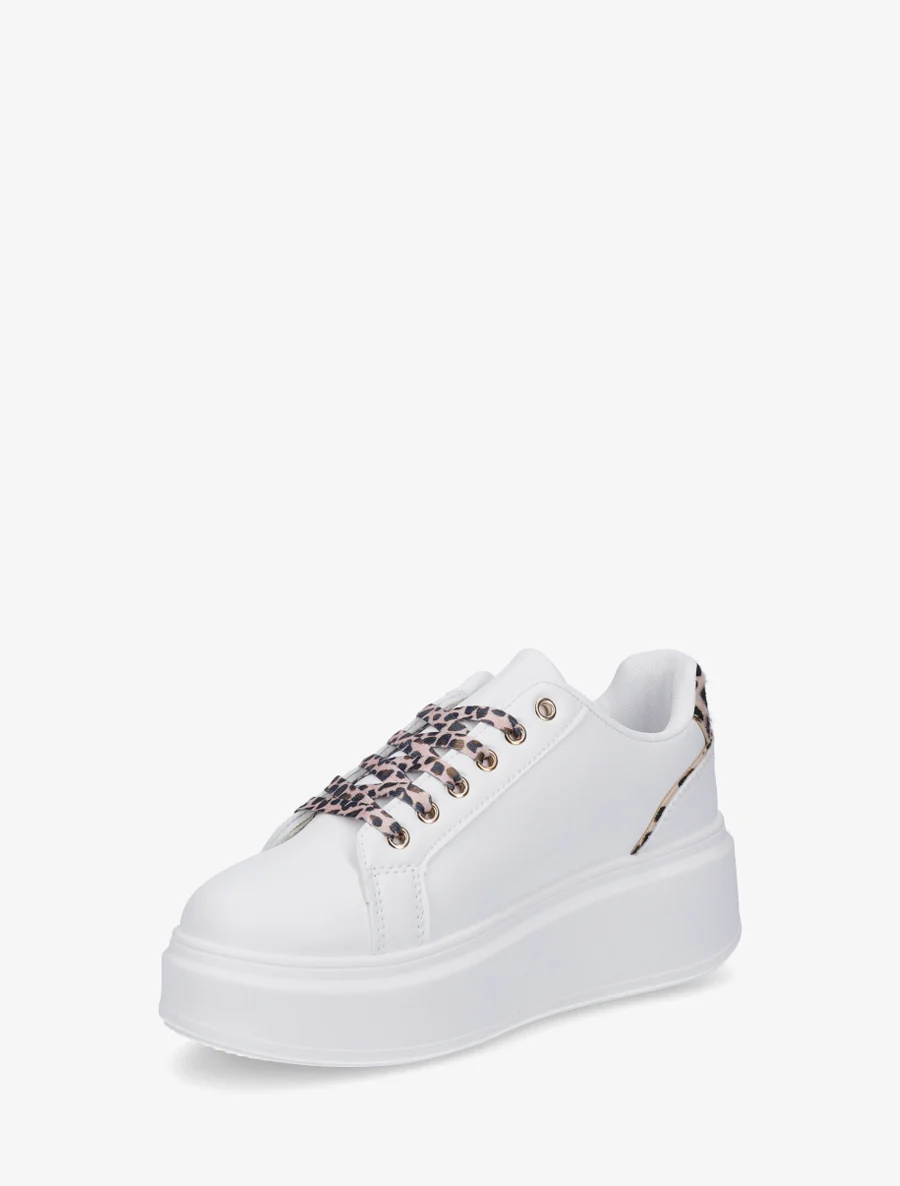 Plateauzolen sneakers met oogjes - Beige - Image 3