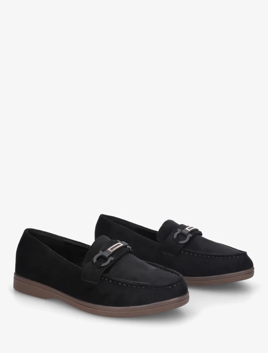 Platte loafers van suèdine - Zwart - Image 4