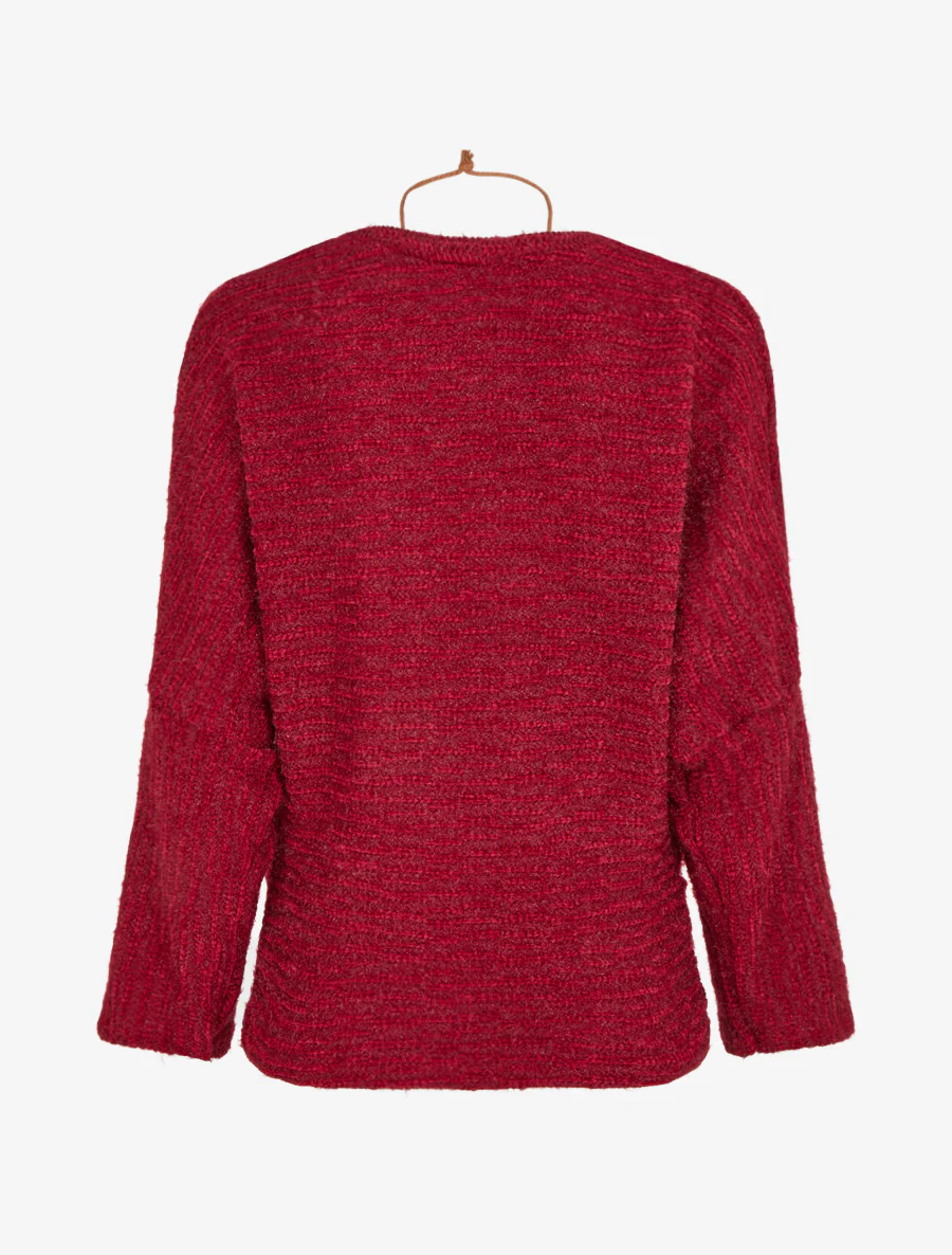 Pluizige trui met lange mouwen - Rood - Image 2