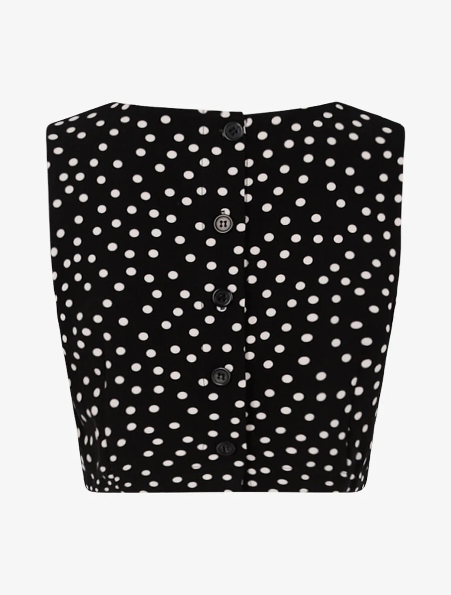 Polka dot crop top - Zwart - Image 2
