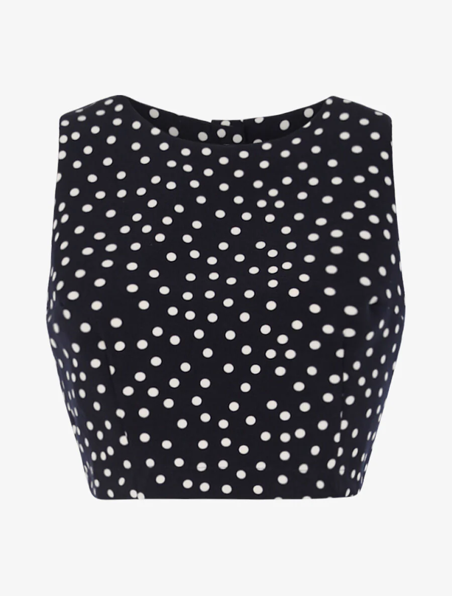 Polka dot crop top - Marine
