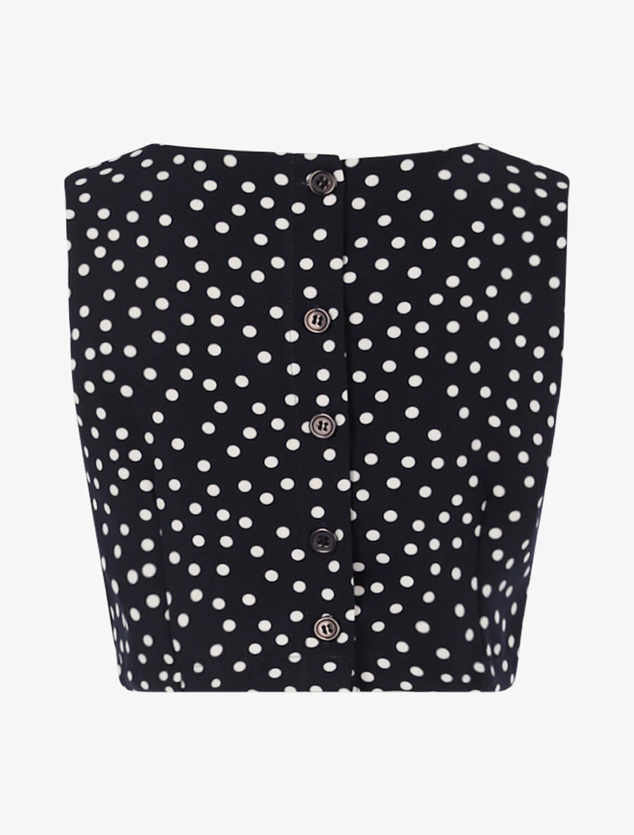 Polka dot crop top - Marine - Image 2