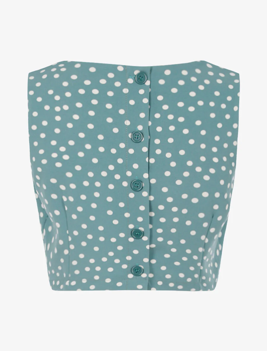 Polka dot crop top - Groen - Image 2