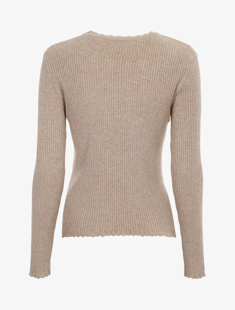 Trui met ribbelspel - taupe - Image 2