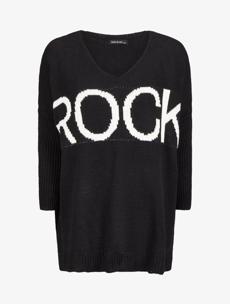 Oversized "rock" trui - Zwart