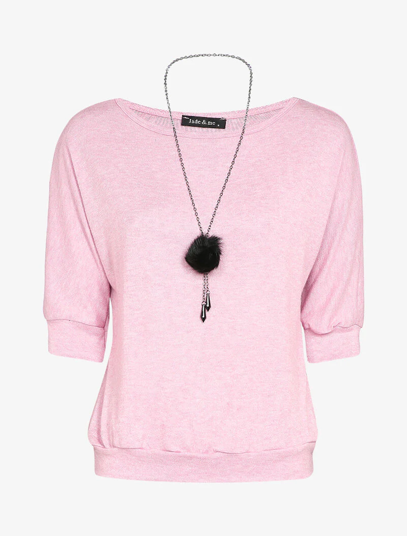 Vleermuis trui met schouderriem - Roze