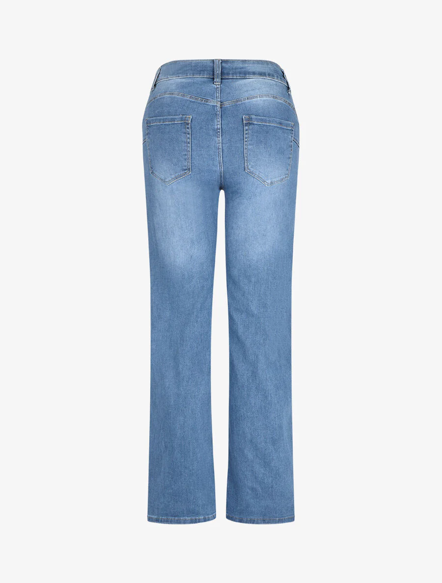 Push-up rechte jeans standaard taille - Lichtblauw - Image 2