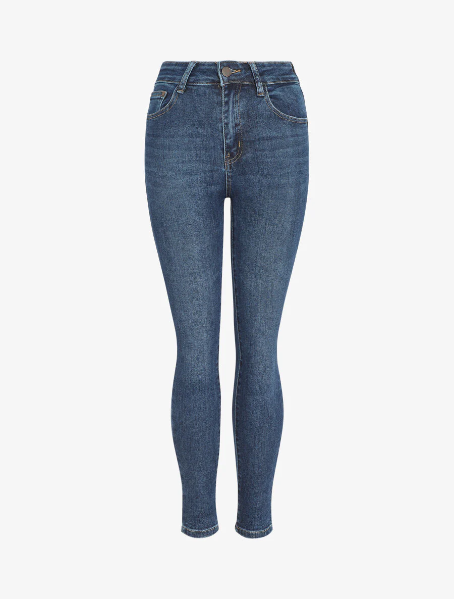Push-up skinny jeans met hoge taille - Blauw - Image 2