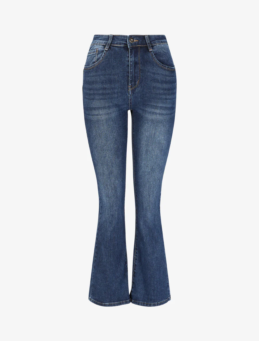 Push-up. uitlopende jeans - blauw