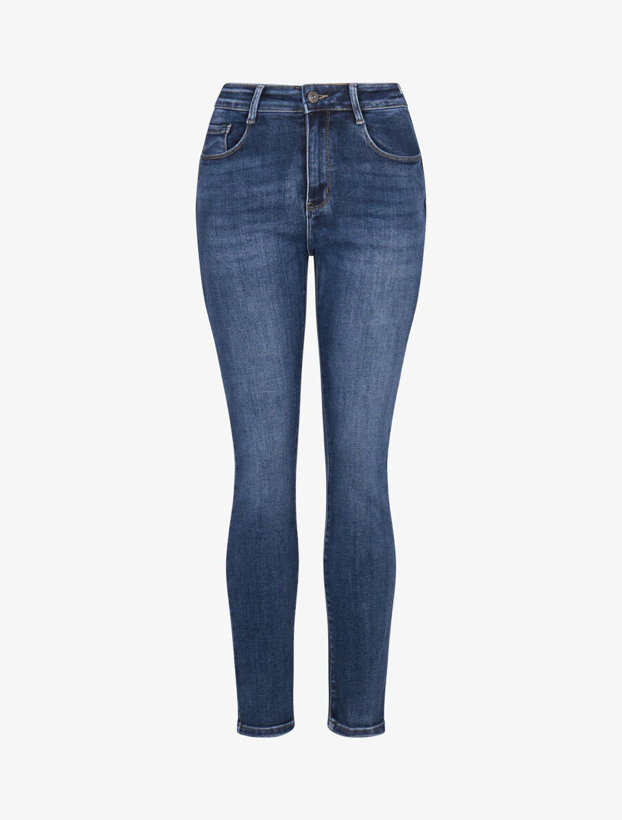 Rechte casual verwassen jeans - Blauw stone