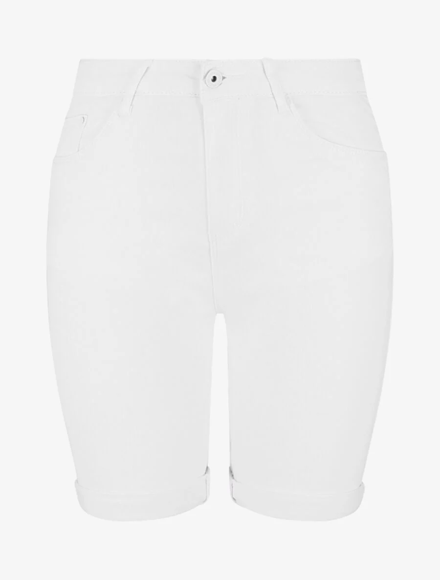 Rechte effen push up bermuda shorts - wit