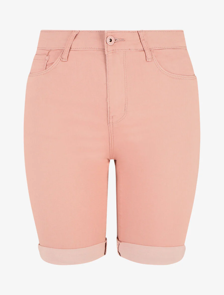 Rechte effen push up bermuda shorts - Roze