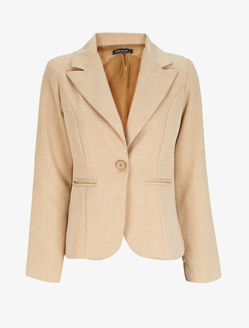 Recht jasje gemêleerd - Beige