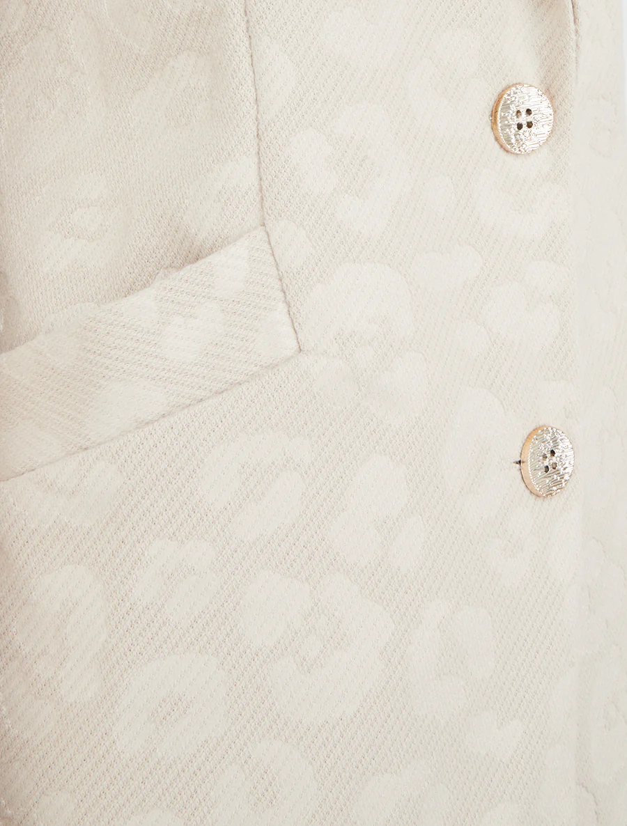 Rechte jas met luipaardmotief - Beige - Image 3