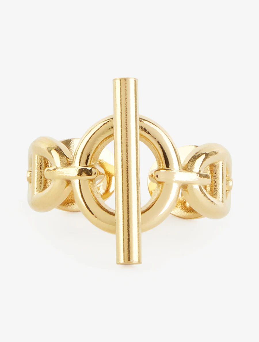 Ring met ankerkettingschakels en staafje - Goud - Image 3
