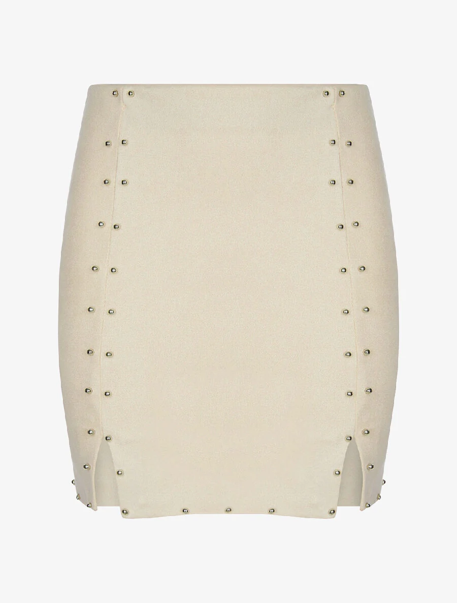 Rok met studsdetails - Beige