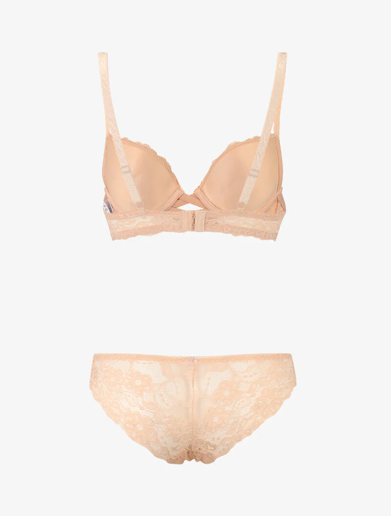 Samen in kant en met bandjes - beige - Image 2