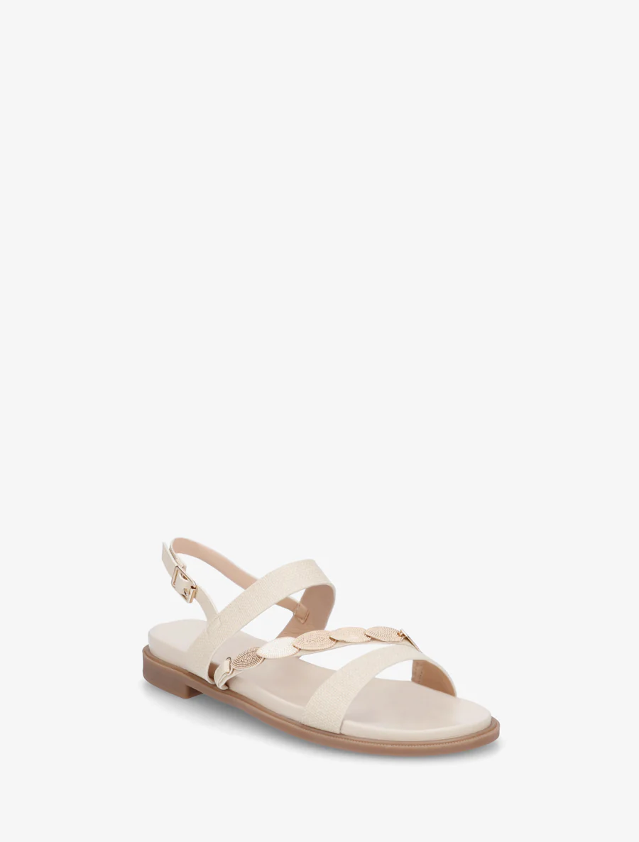 Sandaaltjes van imitatieleer met bladsieraad - Beige - Image 2