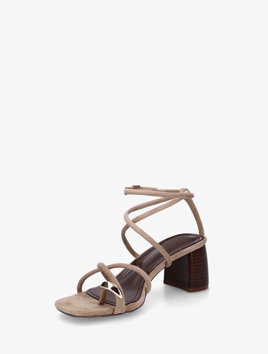 Sandalen met fijne bandjes en metalen inzetstuk - Mol - Image 3