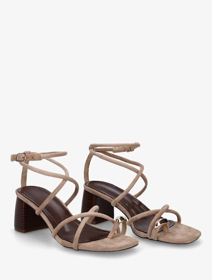 Sandalen met fijne bandjes en metalen inzetstuk - Mol - Image 4