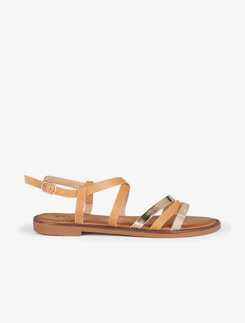 Stijlvolle sandalen met bandjes - camel - Image 2