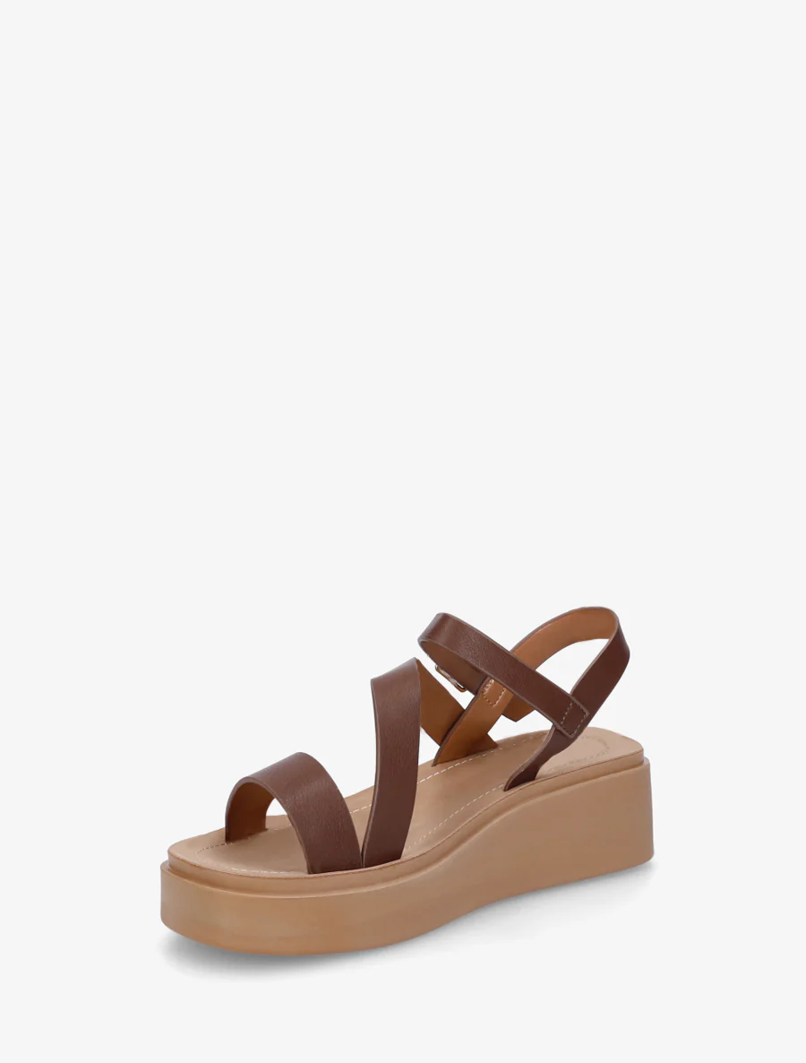 Sandalen met meerdere bandjes in imitatieleer - Bruin - Image 3