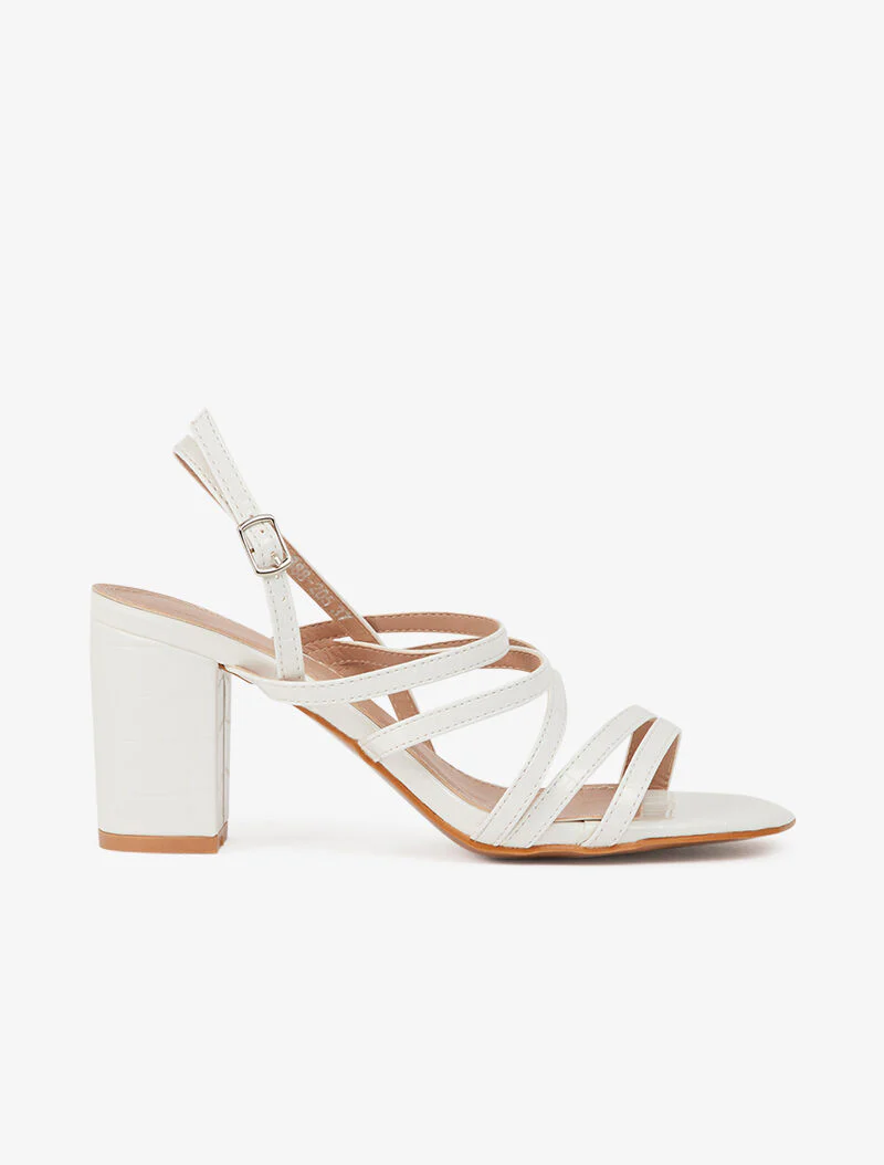 Minimalistische sandalen met meerdere bandjes - wit