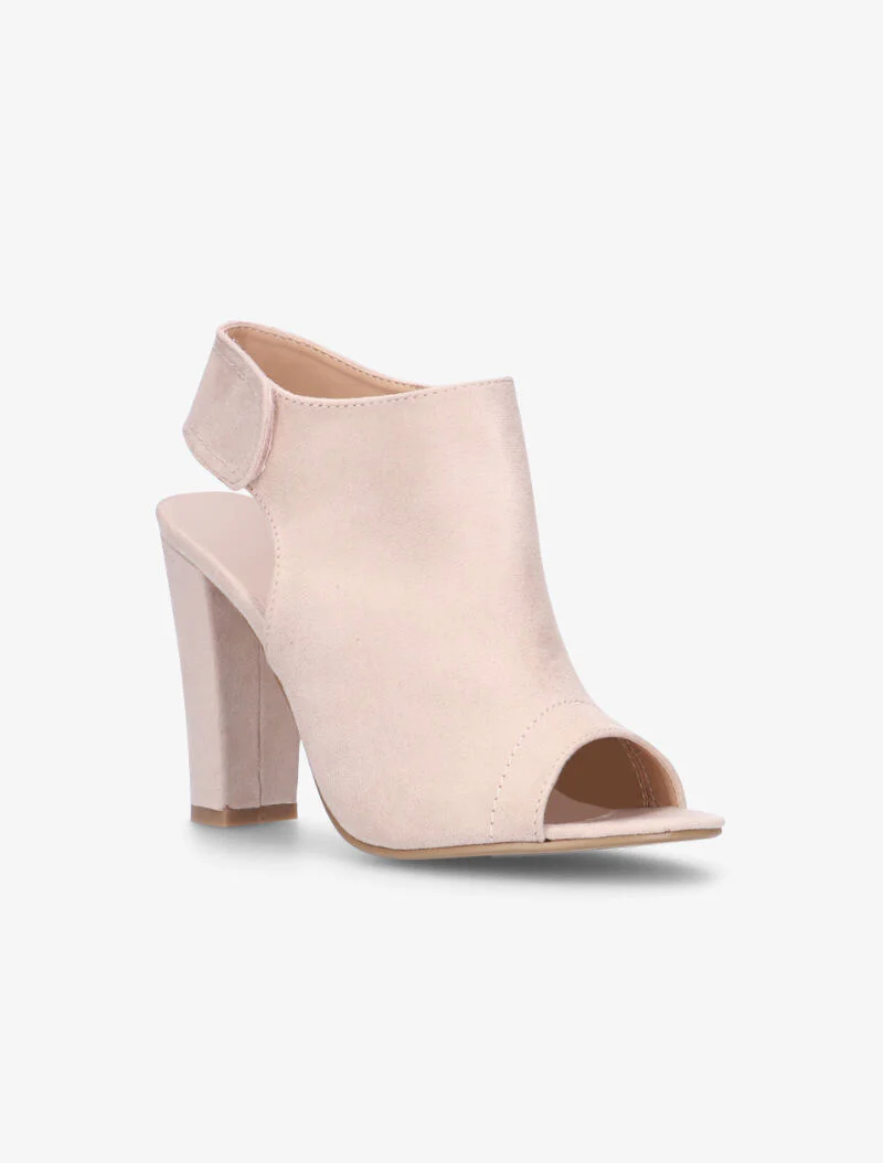 Peep-toe sandalen in suède - roze - Image 3