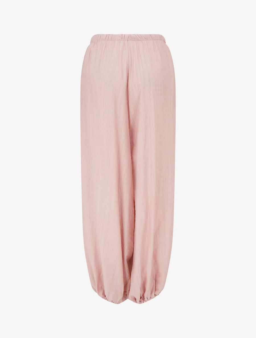 Sarouel stijl broek met elastische uiteinden - Oudroze - Image 2