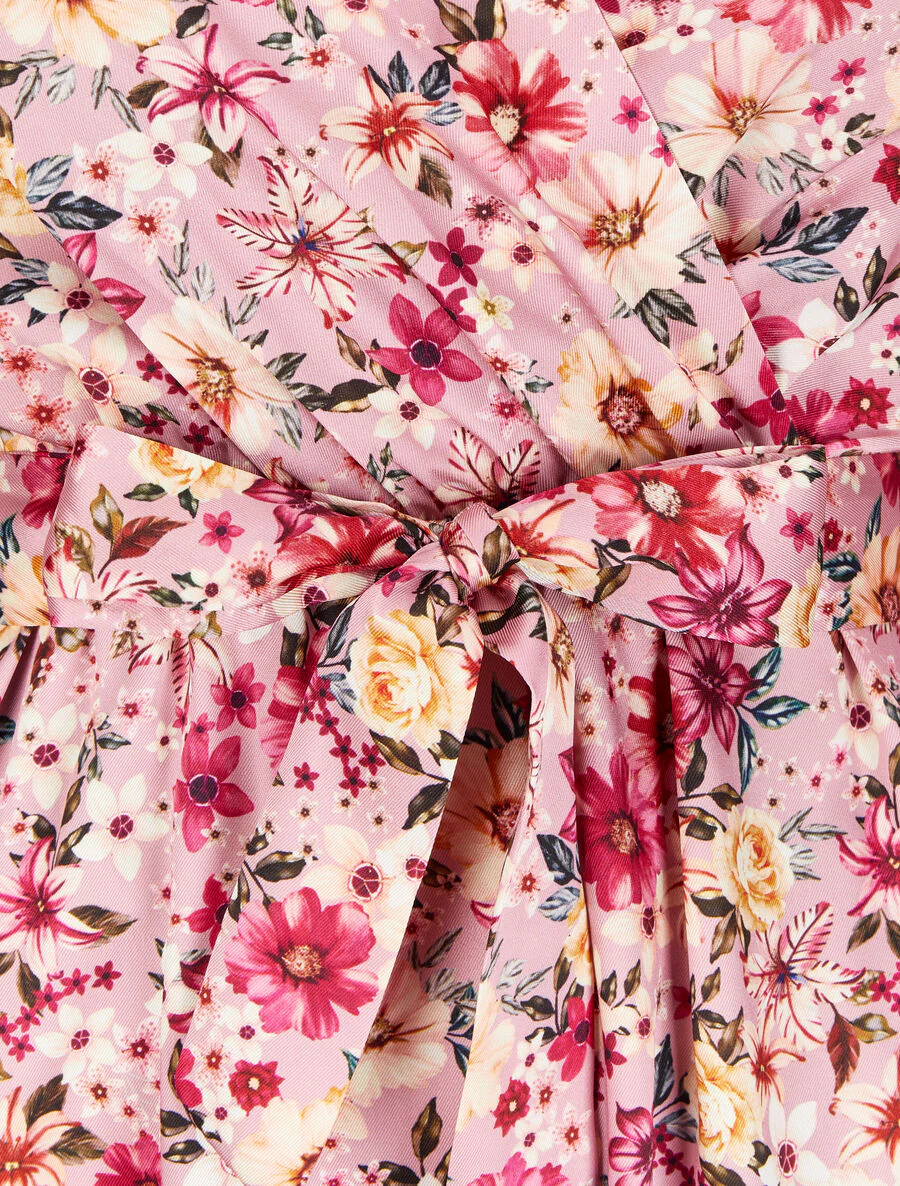 Satijnen jurk met bloemenprint - Roos - Image 3