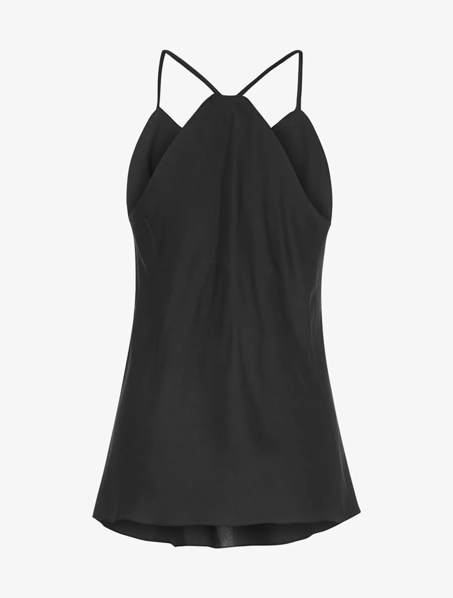 Satijnen racerback tanktop - Zwart - Image 2