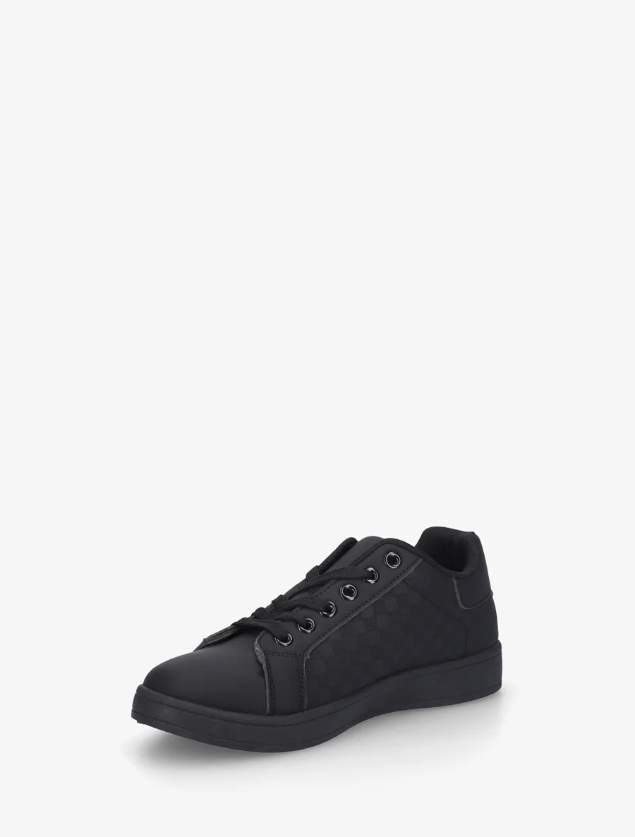 Schoenen van imitatieleer met ruitjesmotief - Zwart - Image 3