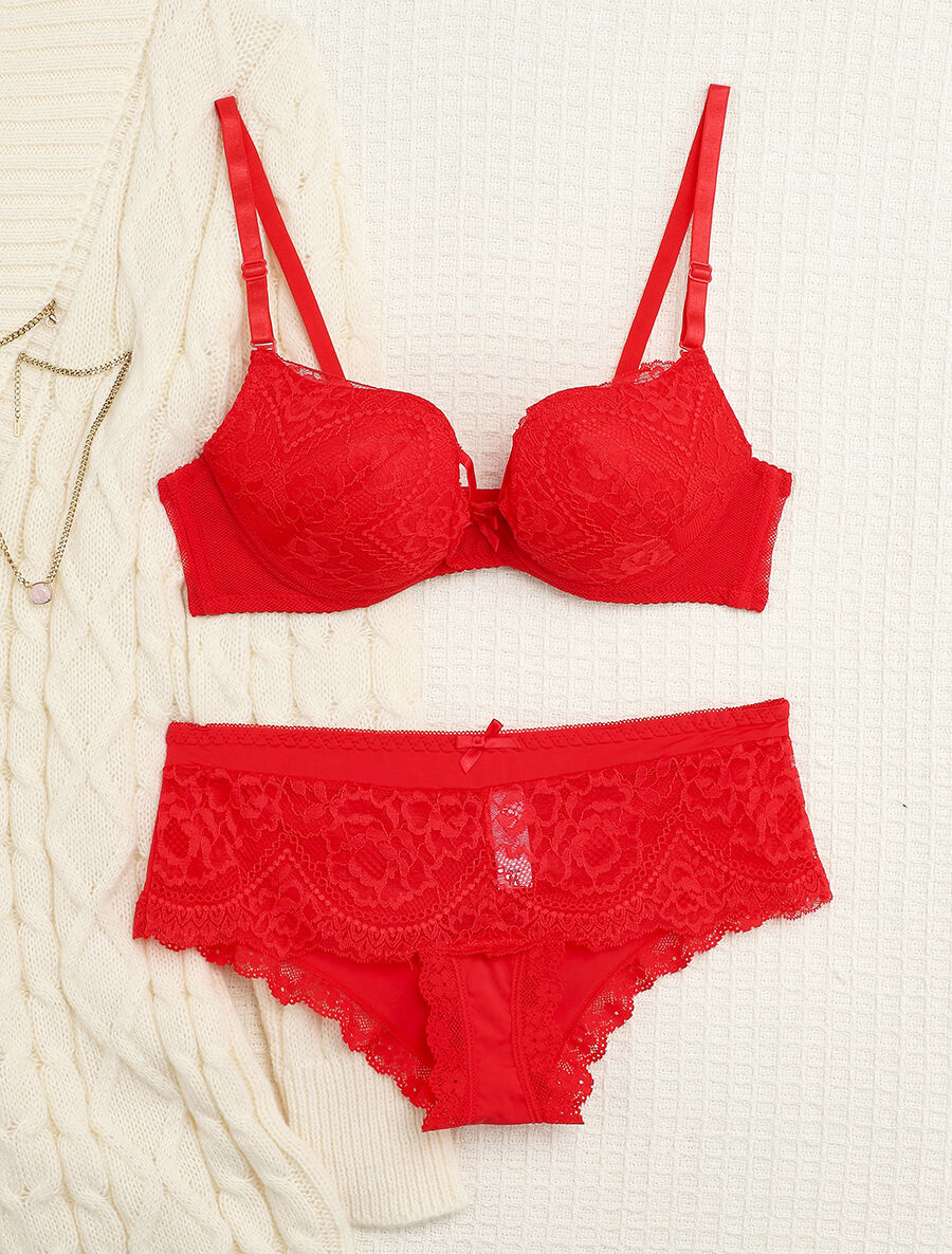 Ingesneden ampliforme set en shorty - Rood