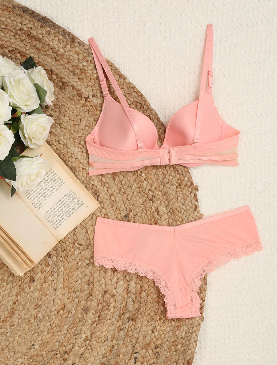 Set met tule bies - Roze - Image 2