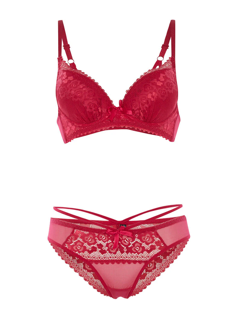 Set SG en string met fijne bandjes - rood