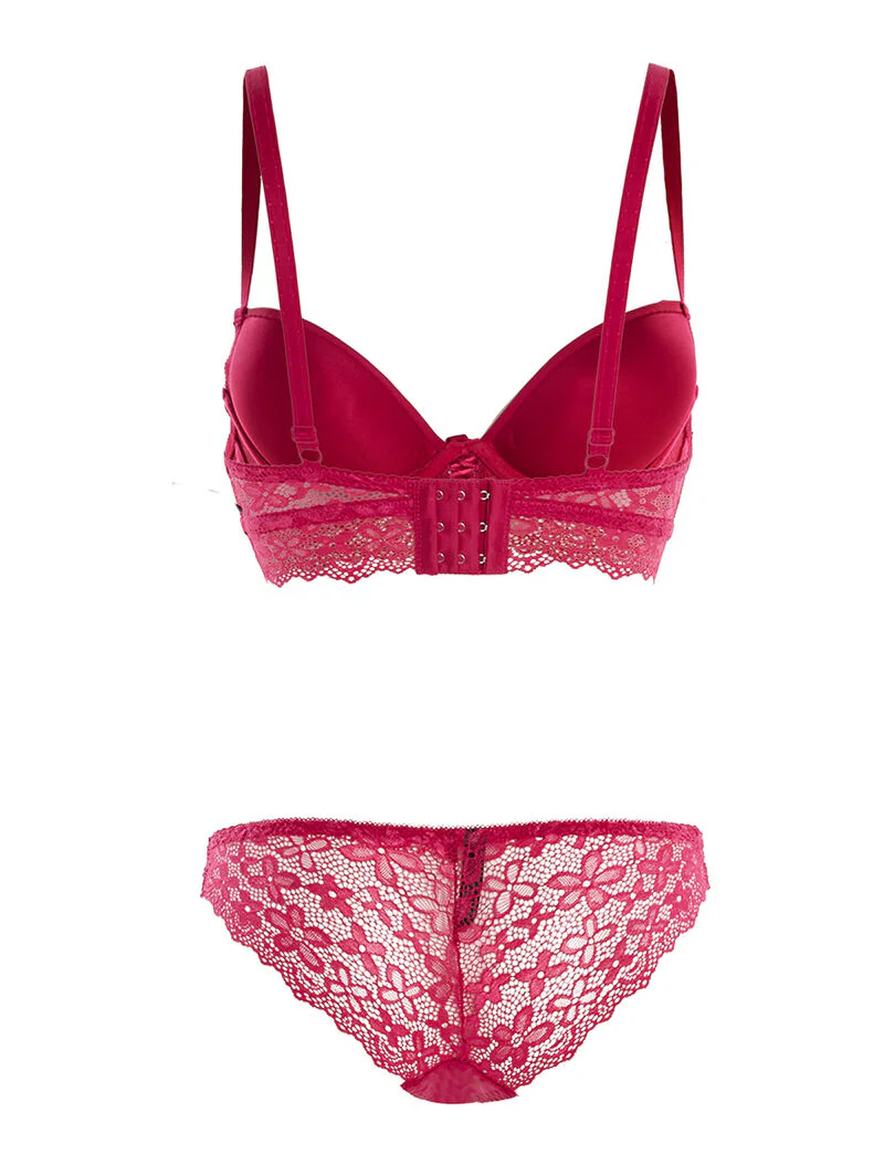 Set SG en slip met kanten rand - fuchsia - Image 2