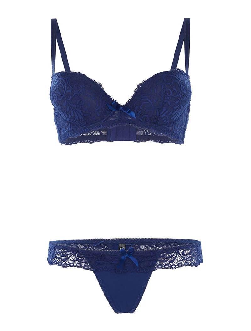 Set SG en kanten string - marineblauw