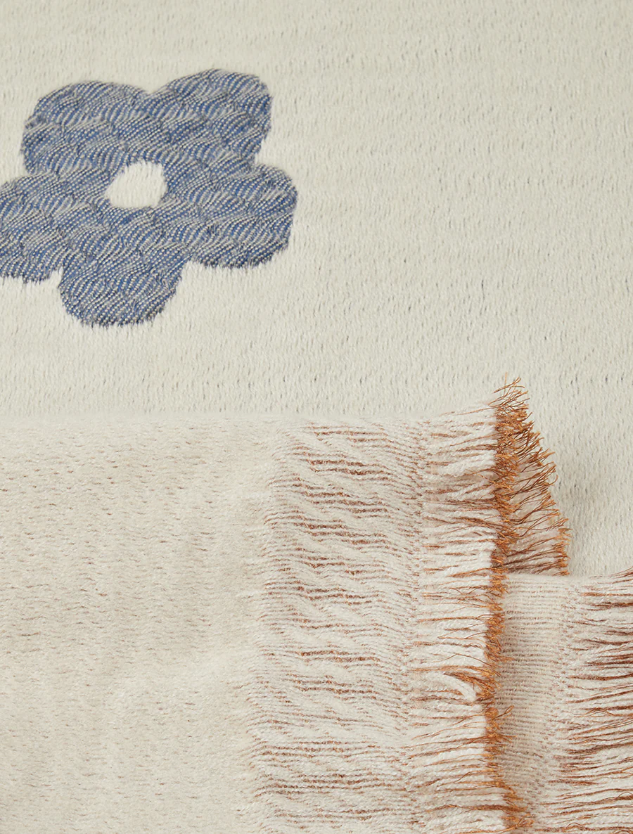 Sjaal met bloemenmotief - Beige - Image 3