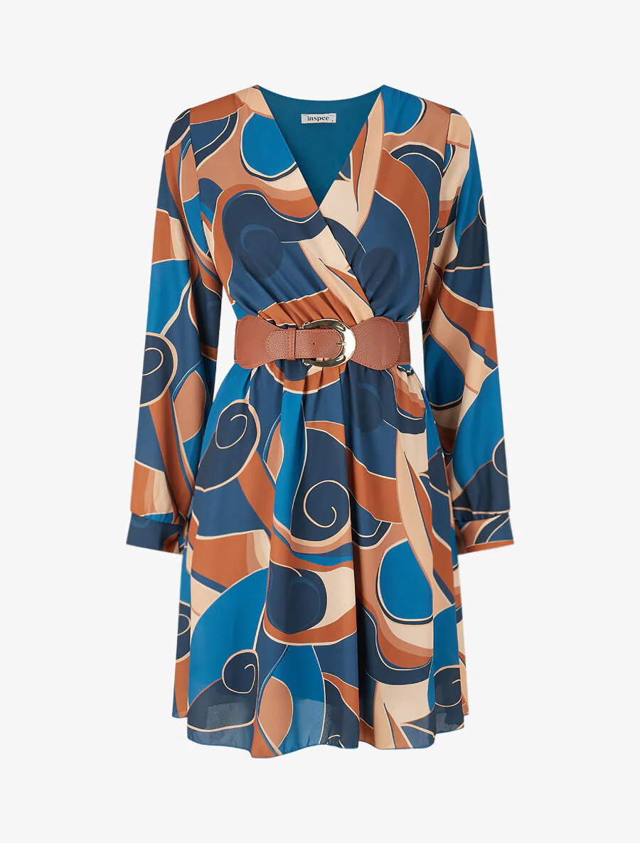Skaterjurk met grafische print - Olie blauw