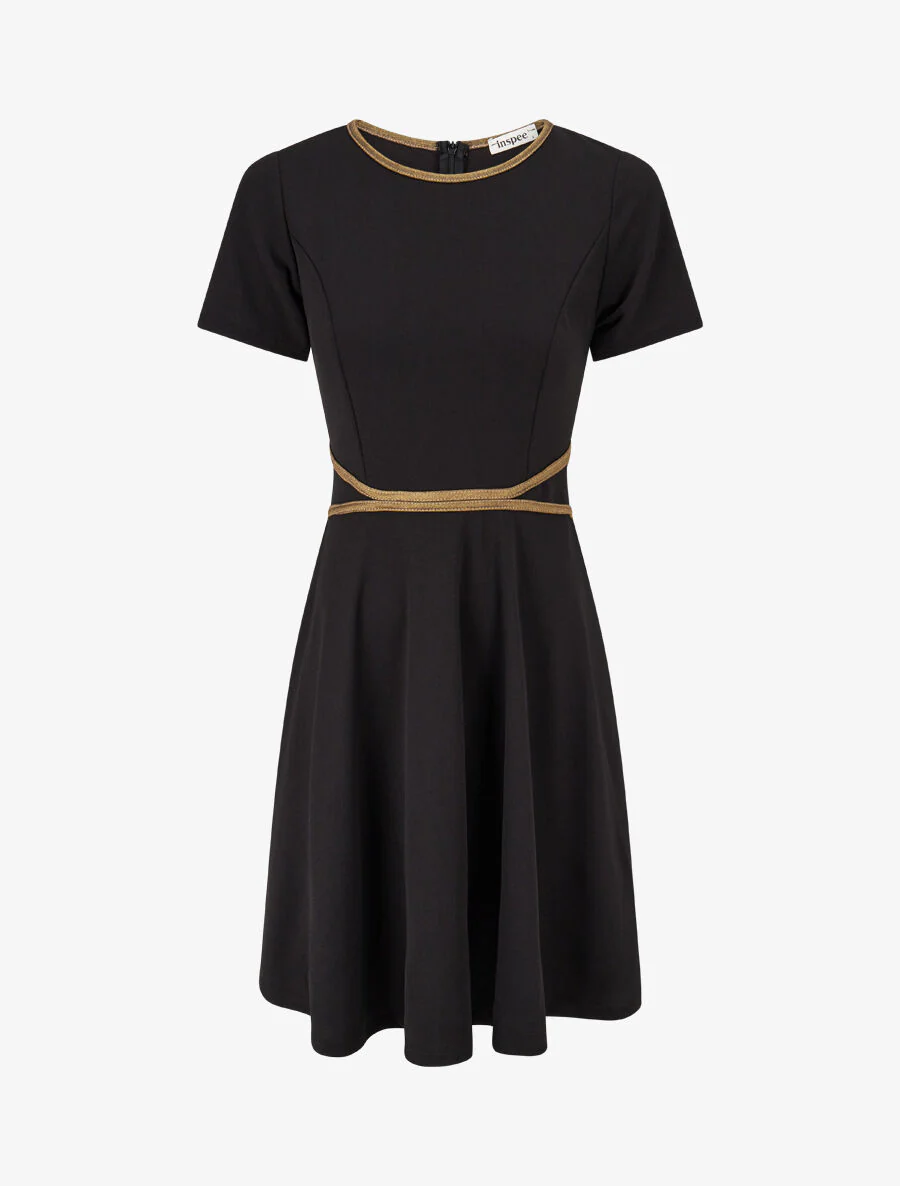 Skaterjurk met hoge taille - zwart