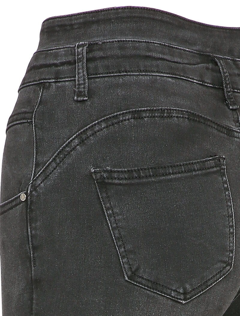 Skinny jeans met knoopsluiting - Donkergrijs - Image 4